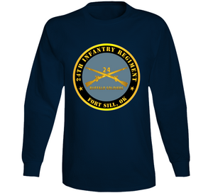 Army - 24th Infantry Regiment - Fort Sill, Ok - Buffalo Soldiers W Inf Branch Long Sleeve T Shirt