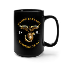 Load image into Gallery viewer, Black Mug 15oz - Marine Barracks - Washington, D.C 1801 X 300
