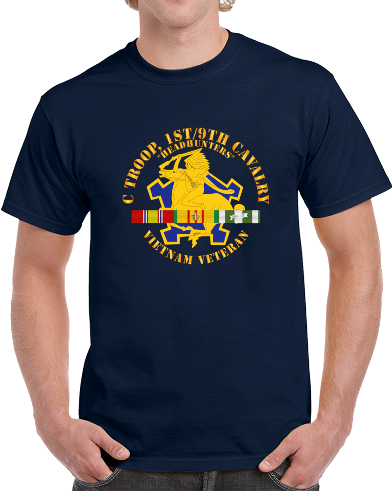 Army - C Troop, 1st-9th Cavalry - Headhunters - Vietnam Vet W Vn Svc X 300 T Shirt