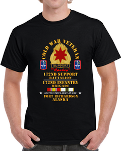 Army - Cold War Vet - 17nd Support Bn, 172nd In Bde - Ft Richardson Ak W Cold Svc X 300 T Shirt
