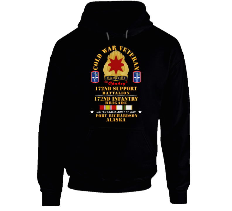 Army - Cold War Vet - 17nd Support Bn, 172nd In Bde - Ft Richardson Ak W Cold Svc X 300 Hoodie