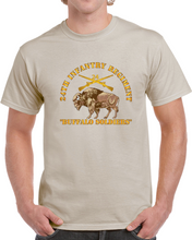 Load image into Gallery viewer, Army - 24th Infantry Regiment - Buffalo Soldiers w 24th Inf Branch Insignia Classic T Shirt
