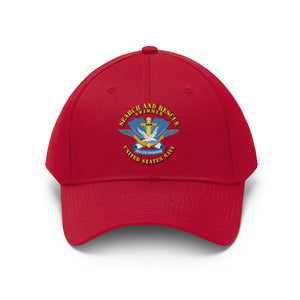 Twill Hat - Navy - Search and Rescue Swimmer  - Hat - Direct to Garment (DTG) - Printed