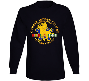 Army - C Troop, 1st-9th Cavalry - Headhunters - Vietnam Vet W Vn Svc X 300 Long Sleeve T Shirt