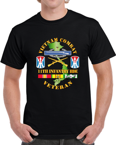 Army - Vietnam Combat Infantry Veteran W 11th Inf Bde Ssi V1 T Shirt