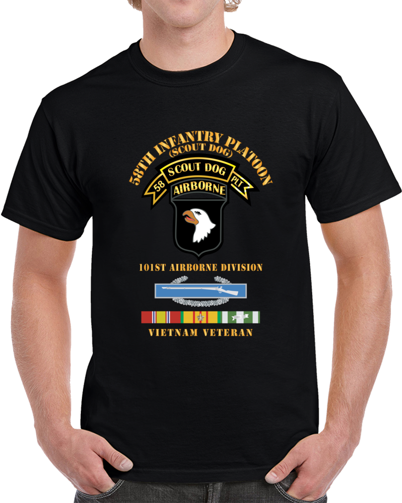 Army - 58th Infantry Platoon - Scout Dog - W Cib - Vn Svc X 300 T Shirt