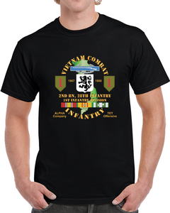 Army - Vietnam Combat Infantry W Alpha Company, 2nd Bn 28th Inf 1st Inf Div Ssi Tet Offensive W Vn Svc X 300 T Shirt