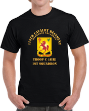 Load image into Gallery viewer, 113th Cavalry Regiment - Dui - Redhorse Squadron - Troop C - 1st Squadron X 300 T Shirt
