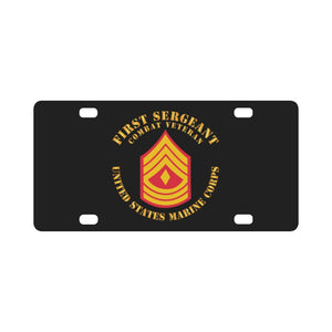 USMC - First Sergeant - Combat Veteran X 300 Classic License Plate