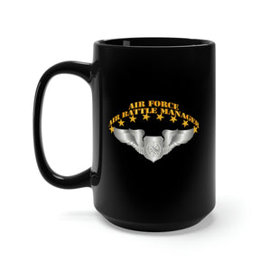 Black Mug 15oz - USAF - Air Battle Manager - Basic Wings