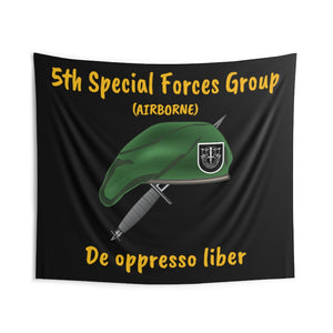 Indoor Wall Tapestries - 5th Special Forces Group (Airborne) De oppresso liber Tapestry