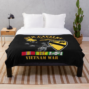 Army - 9th Cavalry (Air Cav) - 1st Cav Division w SVC Throw Blanket