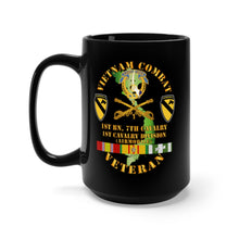 Load image into Gallery viewer, Black Mug 15oz - Army - Vietnam Combat Cavalry Veteran w 1st Bn 7th Cav DUI - 1st Cav Div
