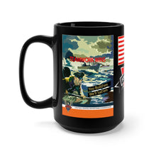 Load image into Gallery viewer, Black Mug 15oz - USMM - Teamwork Wins - You Build&#39;em, We Sail&#39;em
