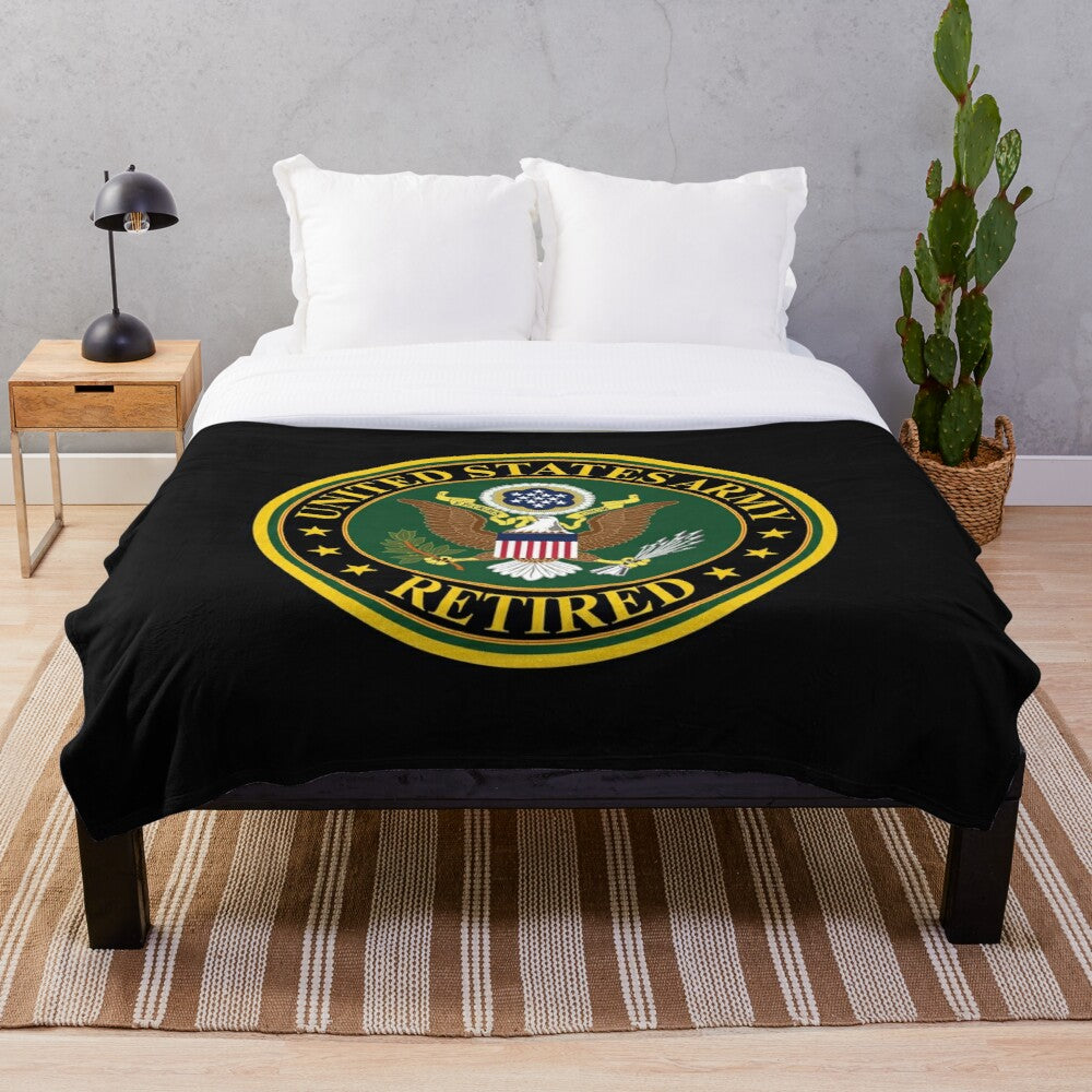 Army - US Army Retired Throw Blanket