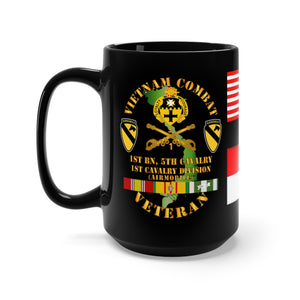 Black Mug 15oz - Army - 1st Battalion, 5th Cavalry (Air Cav) Vietnam Veteran