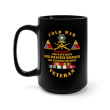 Load image into Gallery viewer, Black Mug 15oz - Army - Cold War Vet w 2nd Bn - 36th Infantry - 3rd AD w Full Rack SVCD
