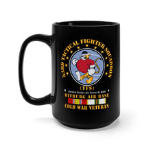 Load image into Gallery viewer, Black Mug 15oz - USAF - 53rd Tactical Fighter Squadron - Bitberg AB - Cold War Vet
