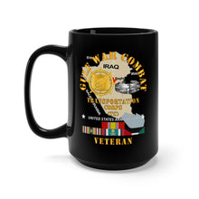 Load image into Gallery viewer, Black Mug 15oz - Army - Gulf War Combat Vet  - Transportation Corps w CAB X 300
