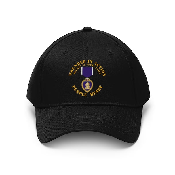 Baseball Cap - Wounded in Action - Purple Heart V1 - Film to Garment (FTG)