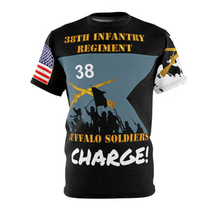 All Over Printing - Army - 38th Infantry Regiment on Guidon with Bayonet Charge - Buffalo Soldiers
