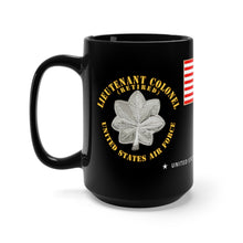 Load image into Gallery viewer, Black Mug 15oz - USAF - Lieutenant Colonel (Retired) - Cold War Veteran wit
