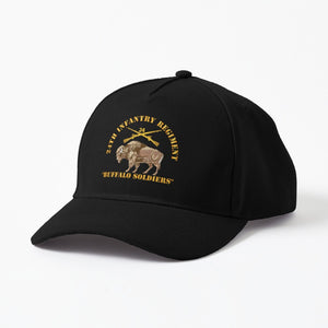 Baseball Cap - Army - 24th Infantry Regiment - Buffalo Soldiers w 24th Inf Branch Insignia - Film to Garment (FTG)