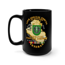 Load image into Gallery viewer, Black Mug 15oz - Army - Operation Provide Comfort - 1st Bn 10th SFG w COMFORT SVC
