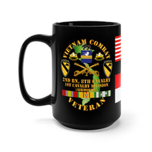Load image into Gallery viewer, Black Mug 15oz - Army - 2nd Battalion, 8th Cavalry (Air Cav) Vietnam Veteran

