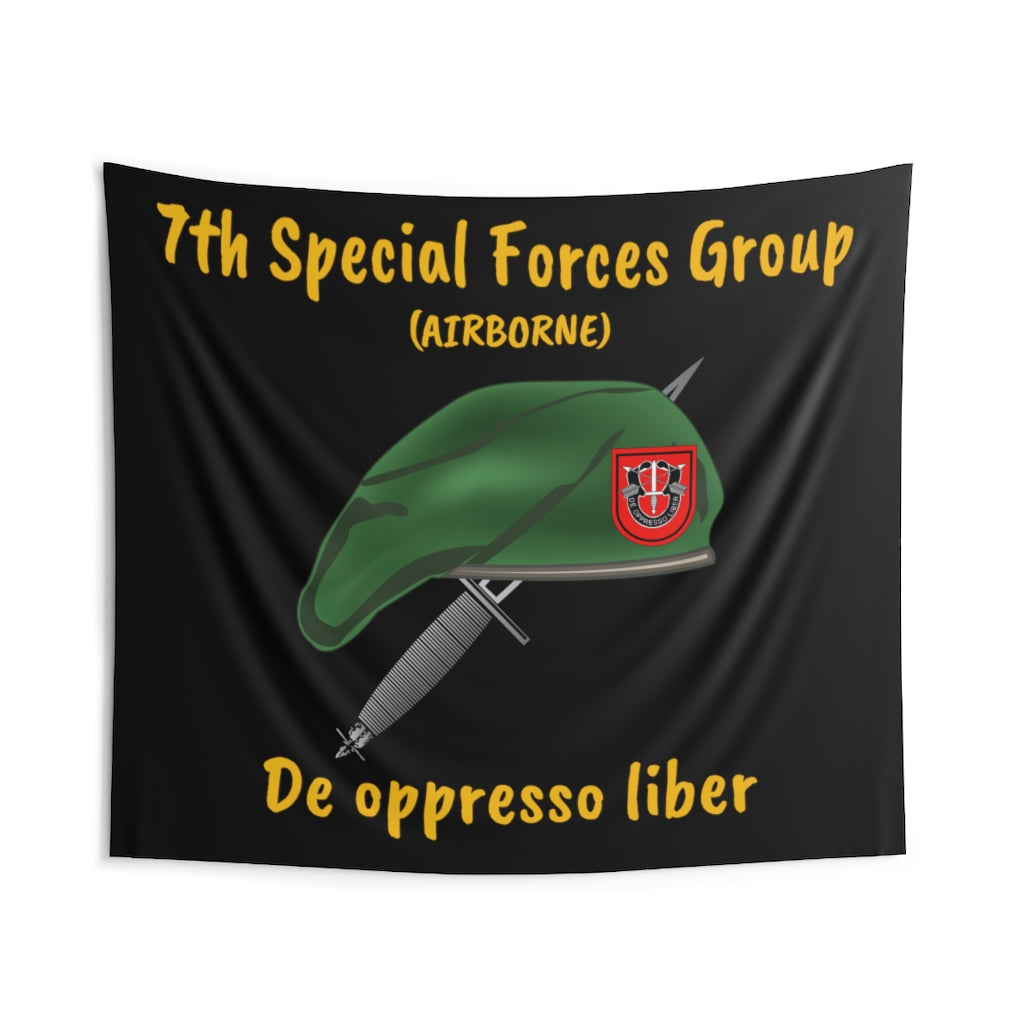 Indoor Wall Tapestries - 7th Special Forces Group (Airborne) De oppresso liber