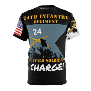 All Over Printing - Army - 24th Infantry Regiment on Guidon with Bayonet Charge - Buffalo Soldiers