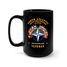 Load image into Gallery viewer, Black Mug 15oz - Army - NATO - Preventing War - Veteran X 300
