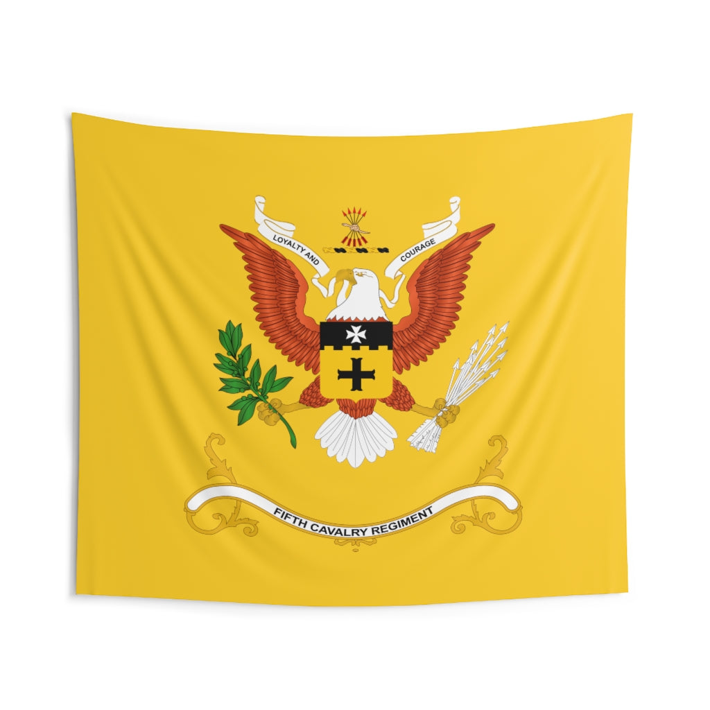 Indoor Wall Tapestries - 5th Cavalry Regiment - Loyalty and Courage - Regimental Colors Tapestry