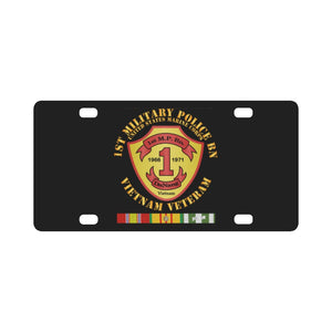 USMC - 1st MP Battalion - Vietnam Veteran Classic License Plate