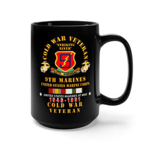 Load image into Gallery viewer, Black Mug 15oz - USMC - Cold War Vet - 9th Marines w COLD SVC X 300
