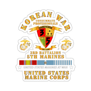 Kiss-Cut Stickers - USMC - Korean War - 3rd Bn, 5th Marines w KOREA SVC