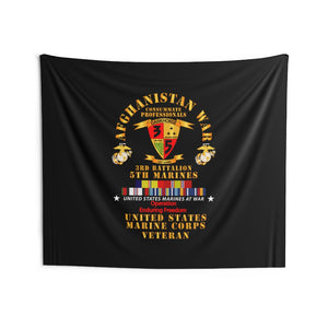 Indoor Wall Tapestries - USMC - Afghanistan War Veteran - 3rd Bn, 5th Marines - OEF w CAR AFGHAN SVC