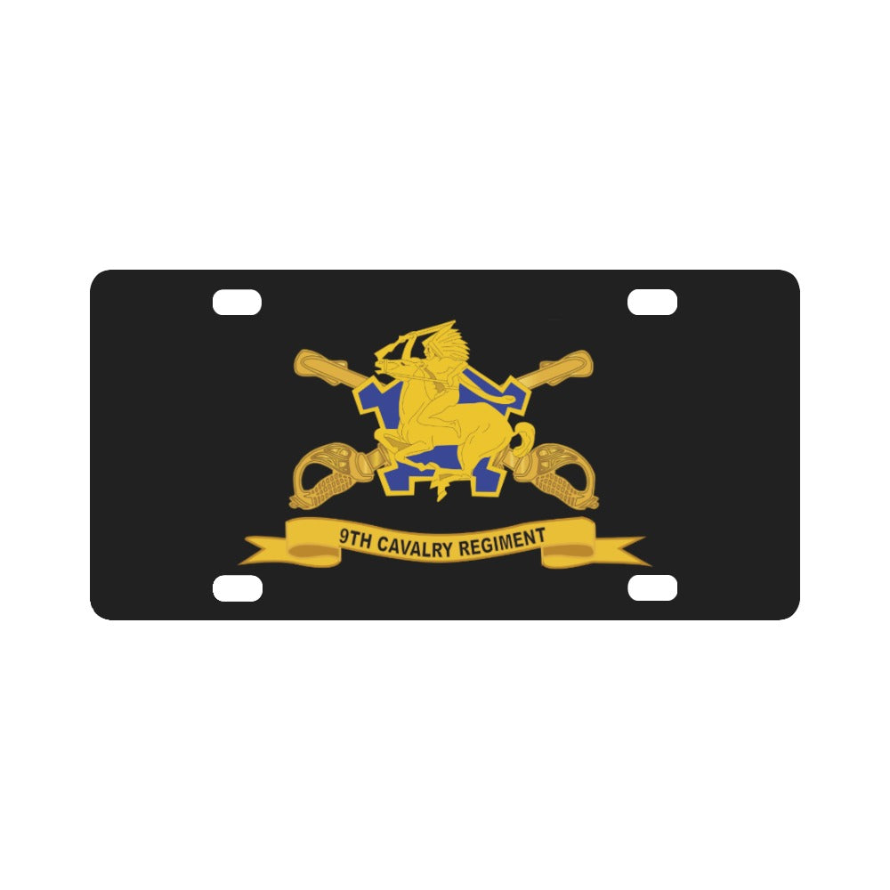 Army - 9th Cavalry Regiment w Br - Ribbon Classic License Plate