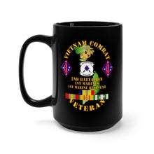 Load image into Gallery viewer, Black Mug 15oz - USMC - Vietnam Combat Vet w 2nd Bn - 1st Marines - 1st Marine Regt w CAR VN SVC
