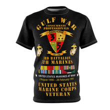 Load image into Gallery viewer, Unisex AOP Cut &amp; Sew Tee - USMC - Gulf War Veteran - 3rd Bn, 5th Marines w CAR GULF SVC
