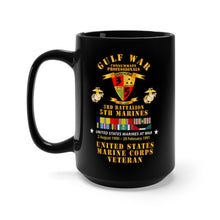 Load image into Gallery viewer, Black Mug 15oz - USMC - Gulf War Veteran - 3rd Bn, 5th Marines w CAR GULF SVC
