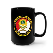 Load image into Gallery viewer, Black Mug 15oz - Army - 2nd Armored Cavalry Regiment DUI - Red White - Battle of 73 Easting
