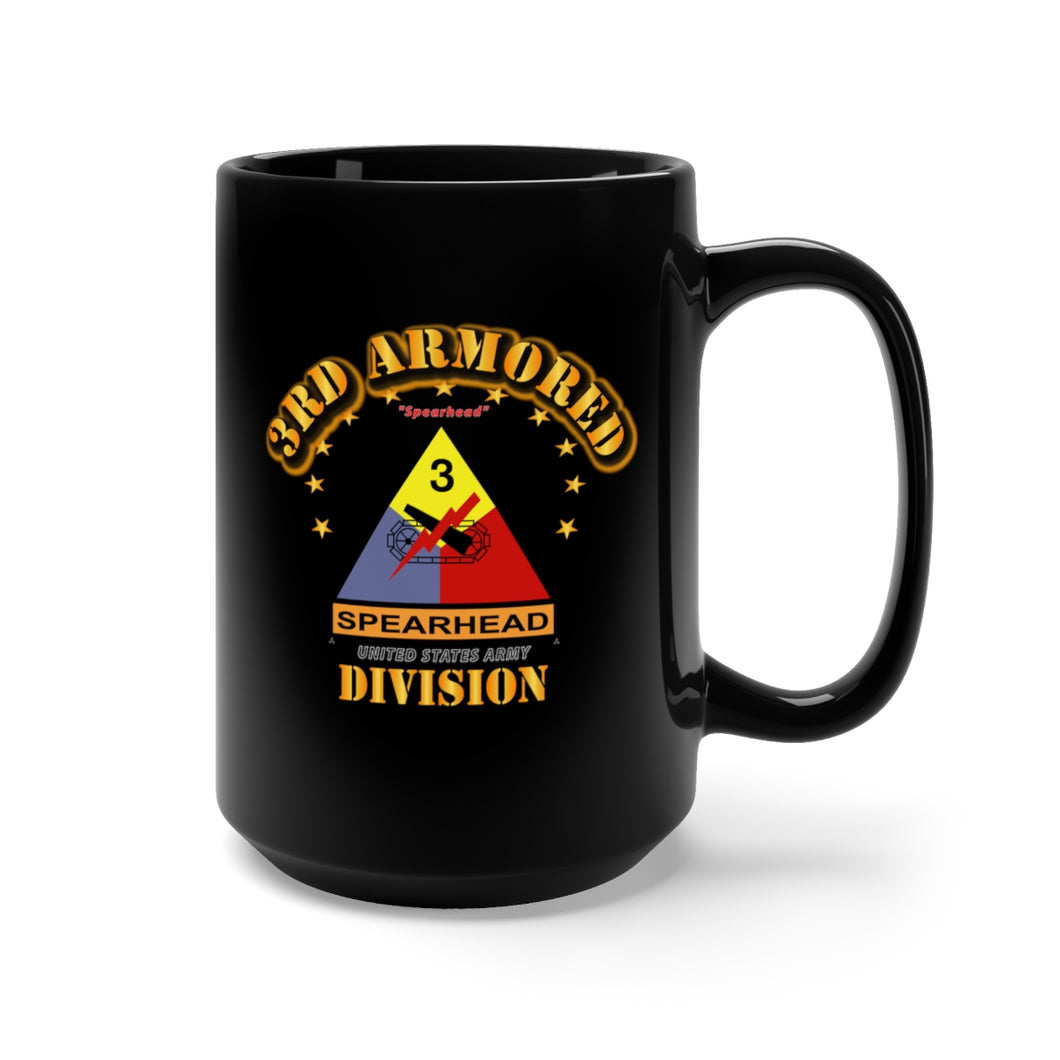 Black Mug 15oz - Army - 3rd Armored Division - Spearhead