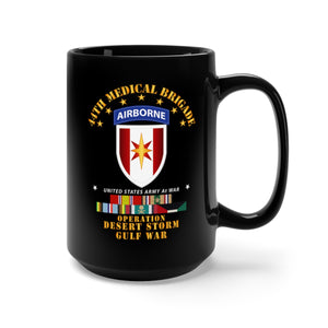 Black Mug 15oz - Army - 44th Medical Brigade - Desert Storm w DS Svc