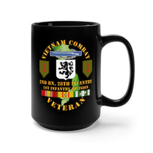 Load image into Gallery viewer, Black Mug 15oz - Army - Vietnam Combat Infantry Veteran w 2nd Bn 28th Inf 1st Inf Div SSI
