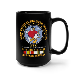 Black Mug 15oz - USAF - 53rd Tactical Fighter Squadron - Bitberg AB - Cold War Vet