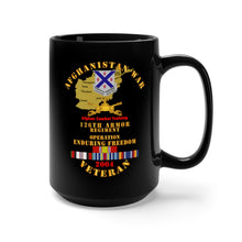 Load image into Gallery viewer, Black Mug 15oz - Army - Afghanistan War Vet - 126th Armor Regiment w AFGHAN SVC 2004
