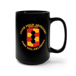 Black Mug 15oz - Army - 434th Field Artillery Brigade w SSI - Fort Sill OK