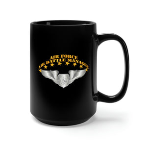 Black Mug 15oz - USAF - Air Battle Manager - Basic Wings