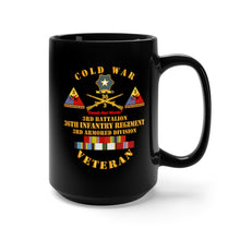 Load image into Gallery viewer, Black Mug 15oz - Army - Cold War Vet w 2nd Bn - 36th Infantry - 3rd AD w Full Rack SVCD
